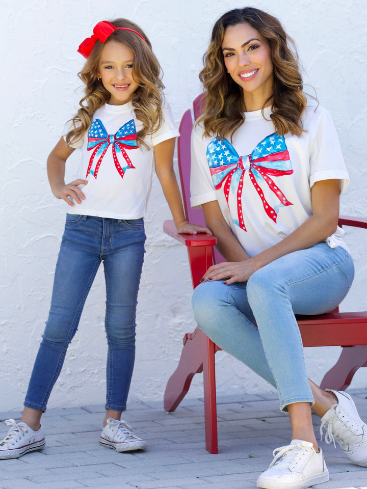Mommy and Me Stars & Stripes Bow T-Shirt