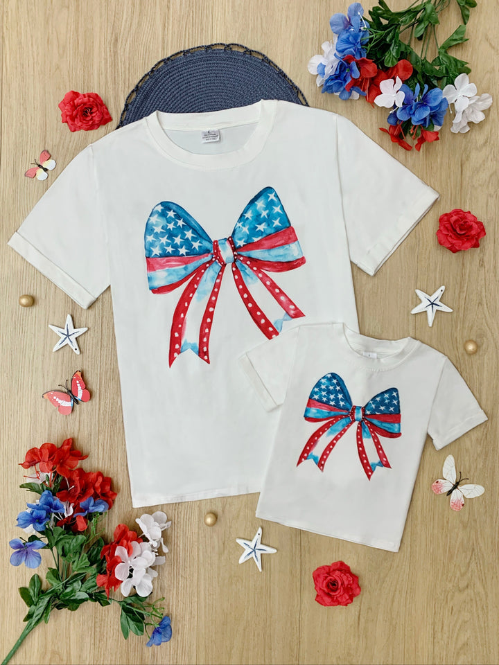 Mommy and Me Stars & Stripes Bow Top