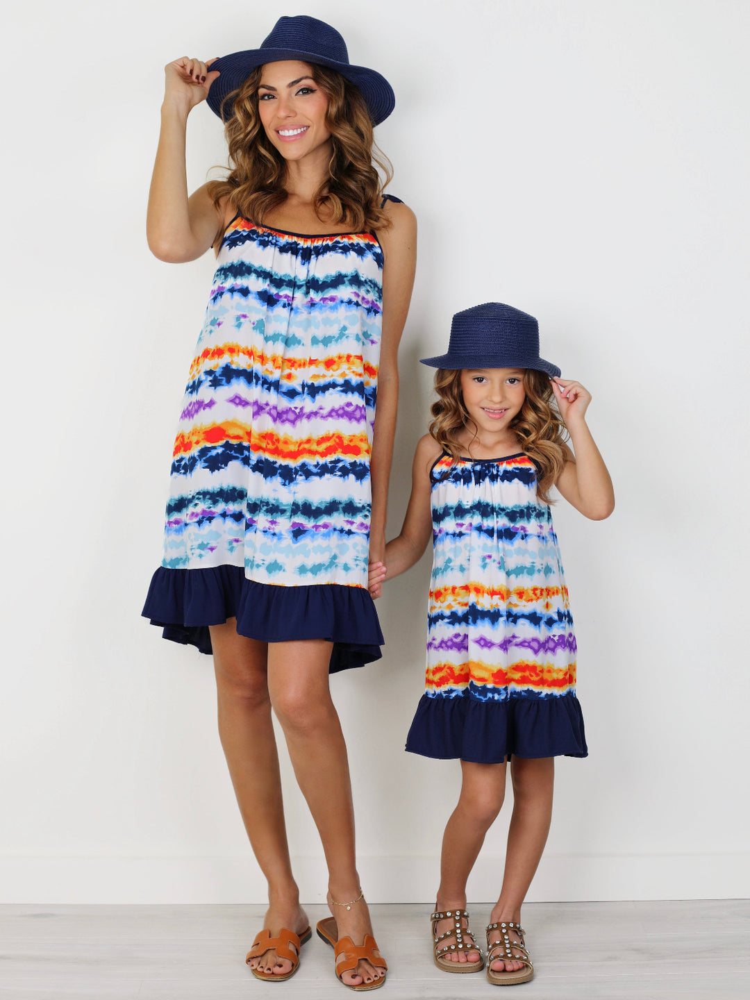 Mommy and Me Sunset Tie-Dye Ruffle Dress