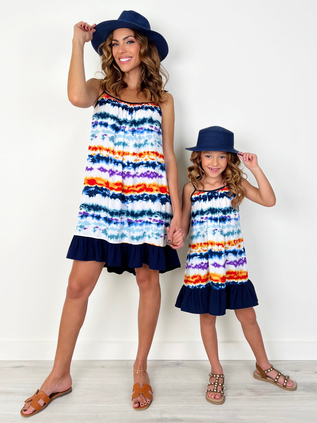 Mommy and Me Sunset Tie-Dye Ruffle Dress