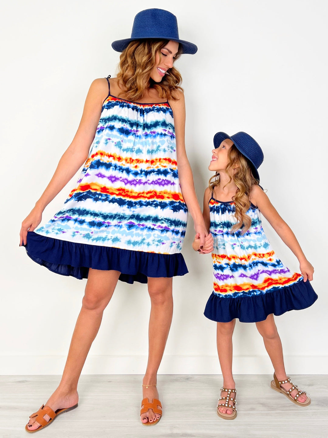 Mommy and Me Sunset Tie-Dye Ruffle Dress