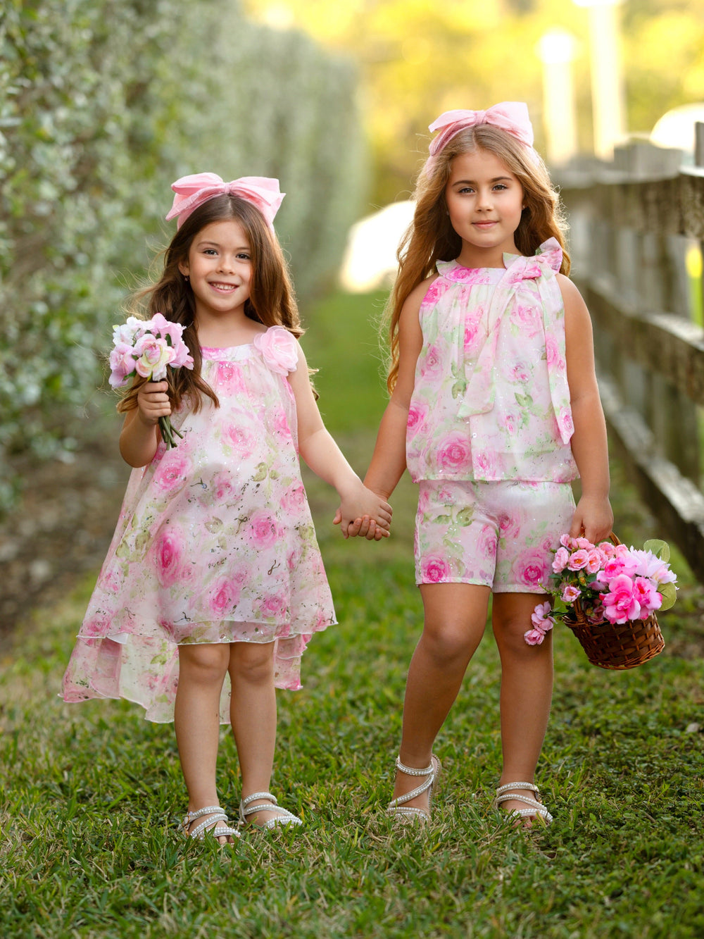 Pink Blossom Charm Hi-Lo Dress