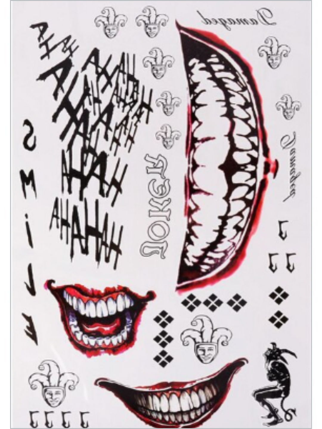 Kids Halloween Accessory | Joker Tattoo Stickers | Mia Belle Girls
