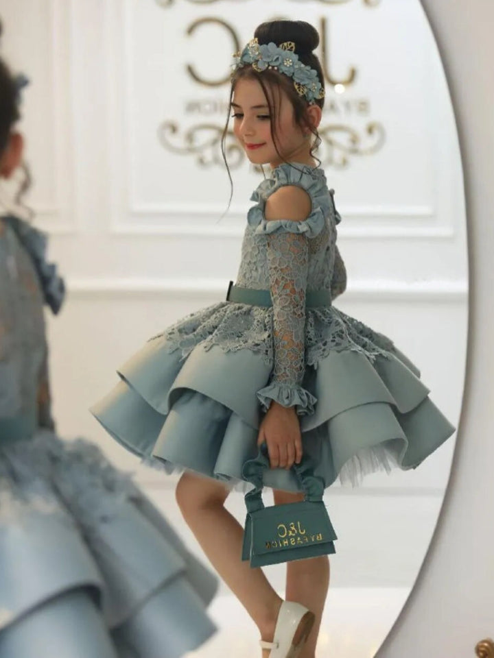 Mia Belle Girls Special Occasion Dresses | Cold Shoulder Lace Dress