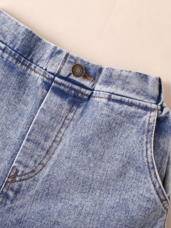 Mia Belle Girls Ripped Denim Jeans Set | Girls Spring Outfits