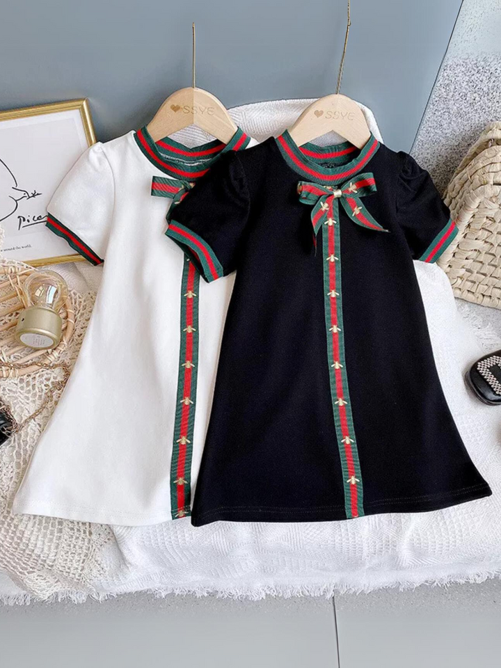 Girls Classic Short Sleeve Bow Dress   | preppy clothes, preppy clothing, preppy brands, preppy girl, preppy clothing, baby girl fall outfits, girls fall outfits, fall outfits for baby gir, fall dress, baby girl fall clothes