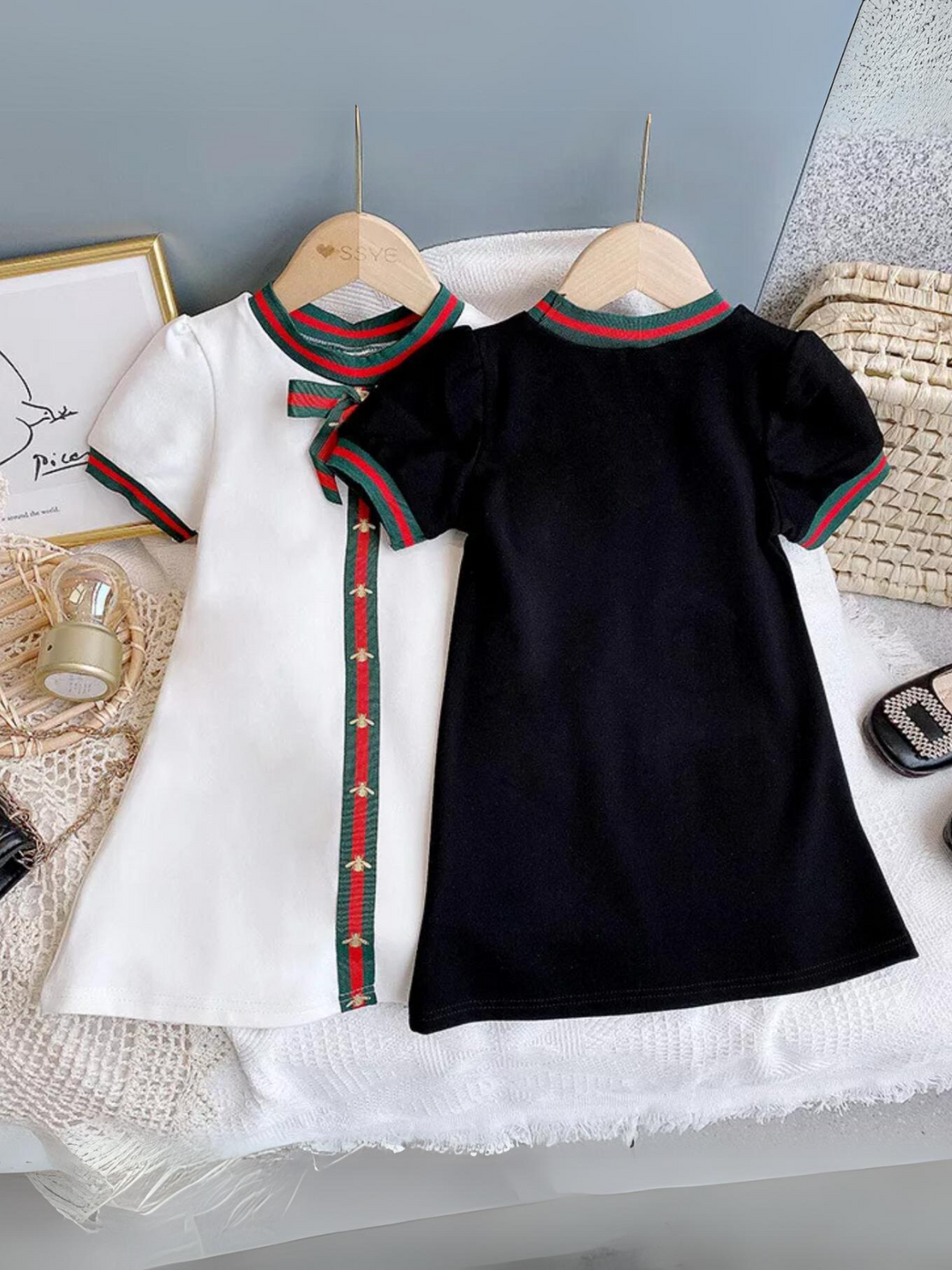 Girls Classic Short Sleeve Bow Dress