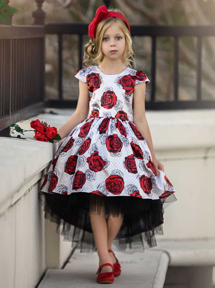 Girls Formal Dress | Cap Sleeve Hi-Lo Tulle Dress | Special Occasions