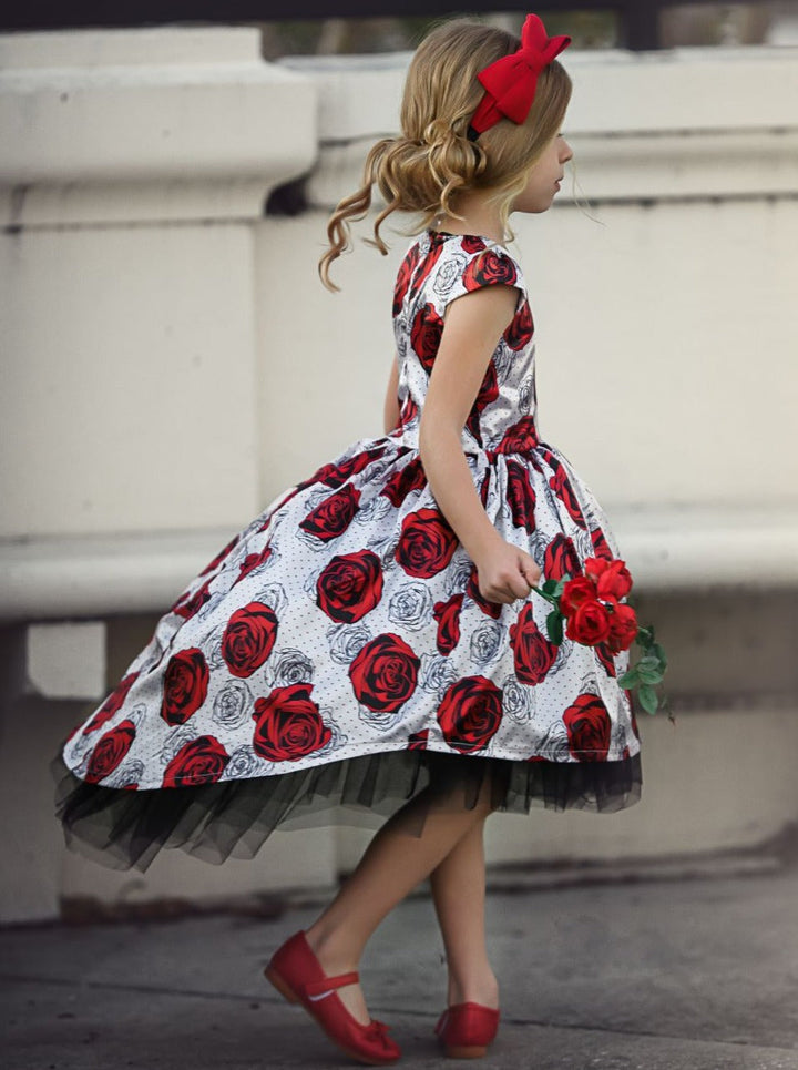 Girls Formal Dress | Cap Sleeve Hi-Lo Tulle Dress | Special Occasions