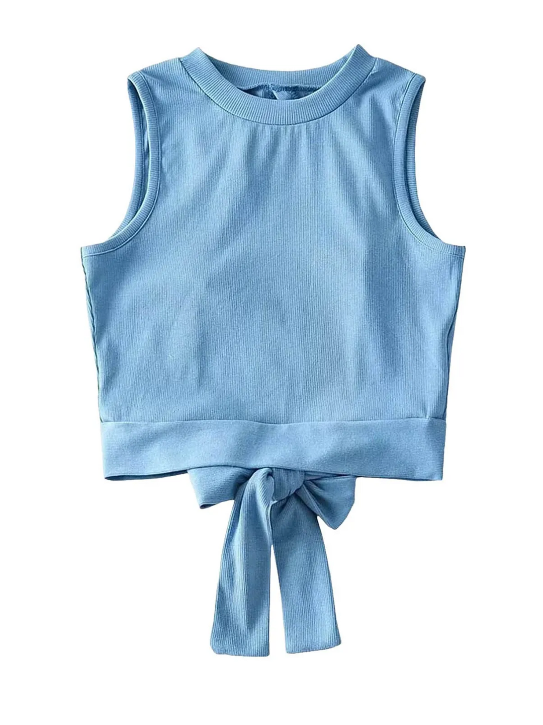 Chic Bow-Back Ribbed Tank Top