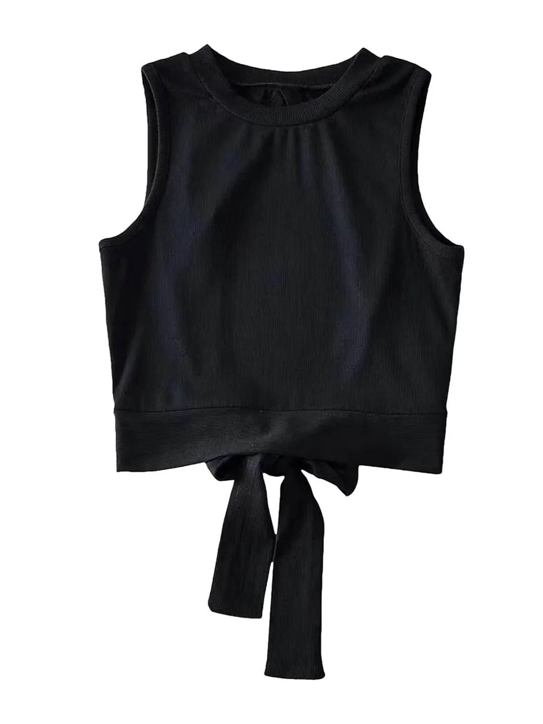 Chic Bow-Back Ribbed Tank Top