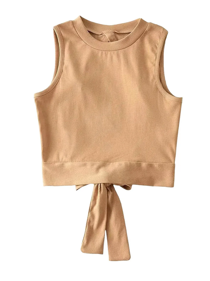 Chic Bow-Back Ribbed Tank Top