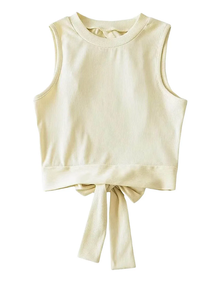 Chic Bow-Back Ribbed Tank Top