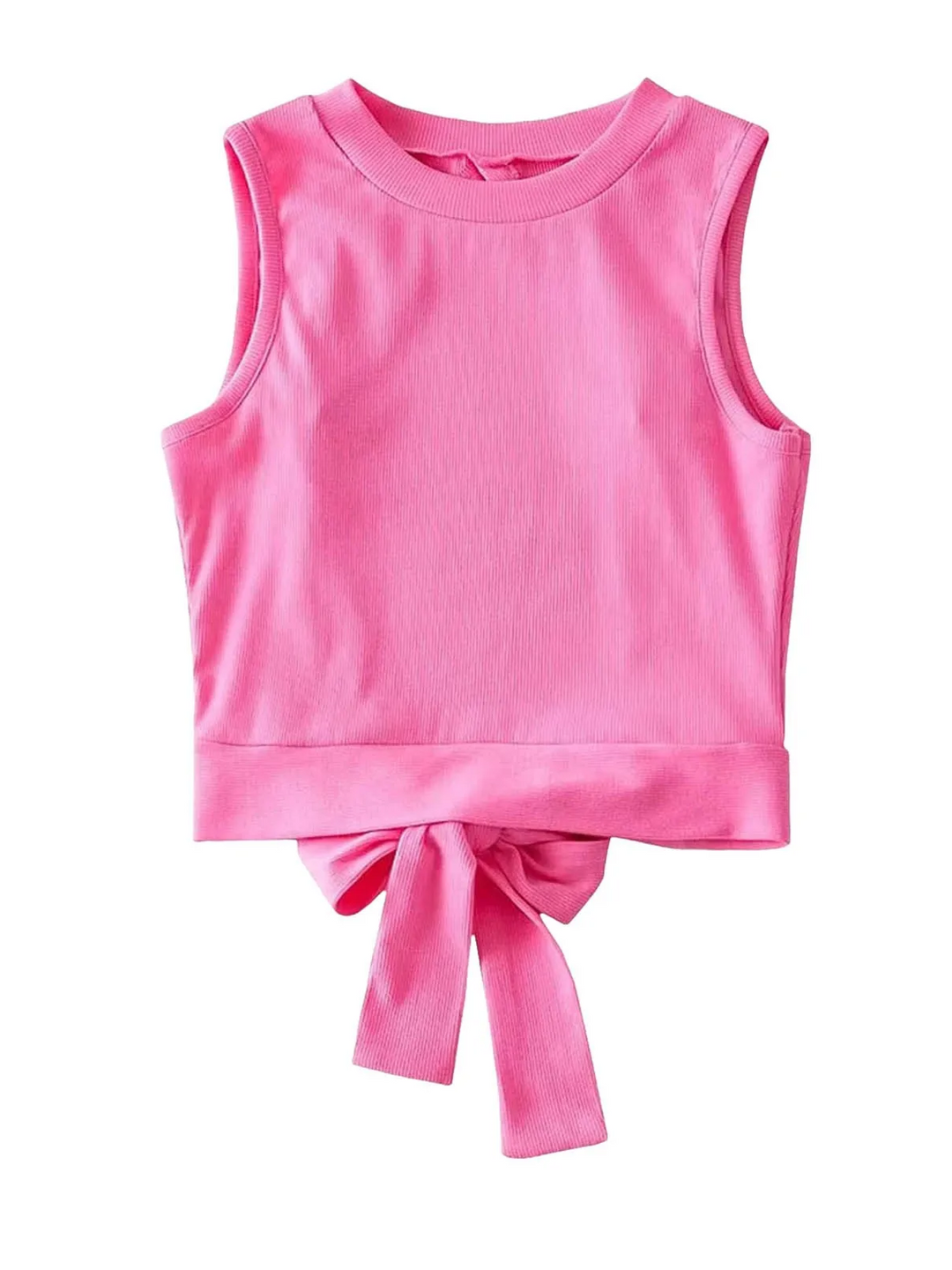 Chic Bow-Back Ribbed Tank Top