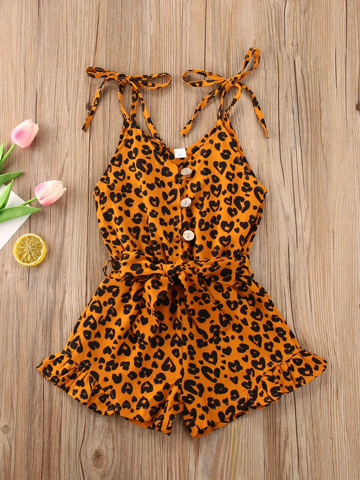 Wild & Cute Leopard Print Sleeveless Romper