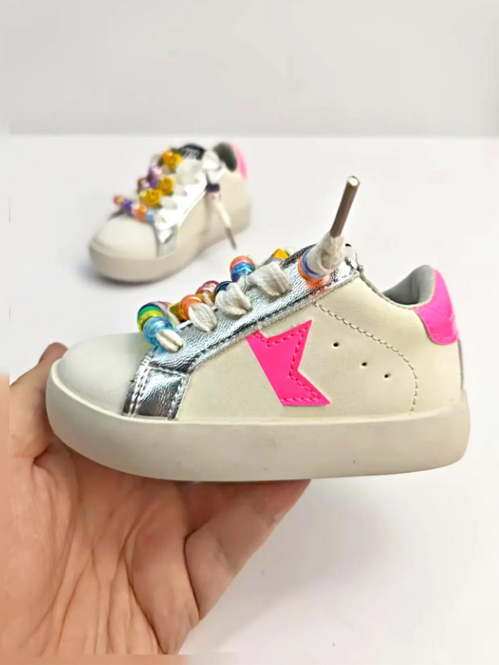 Girls Genuine Leather Soft Sole Sneakers