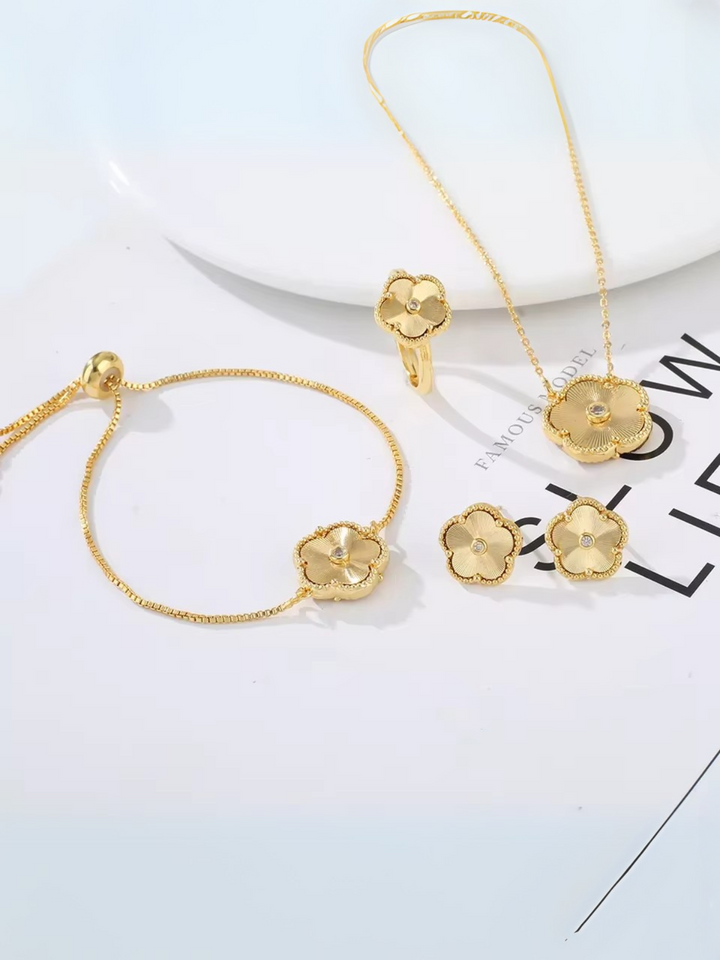 Golden Petals Gold Jewelry Set