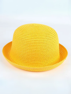 Runway-Ready Yellow Bowler Hat