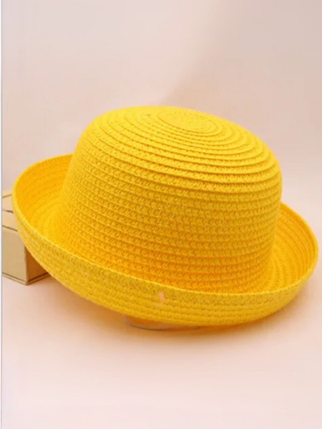 Runway-Ready Yellow Bowler Hat