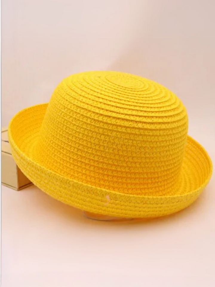 Runway-Ready Yellow Bowler Hat