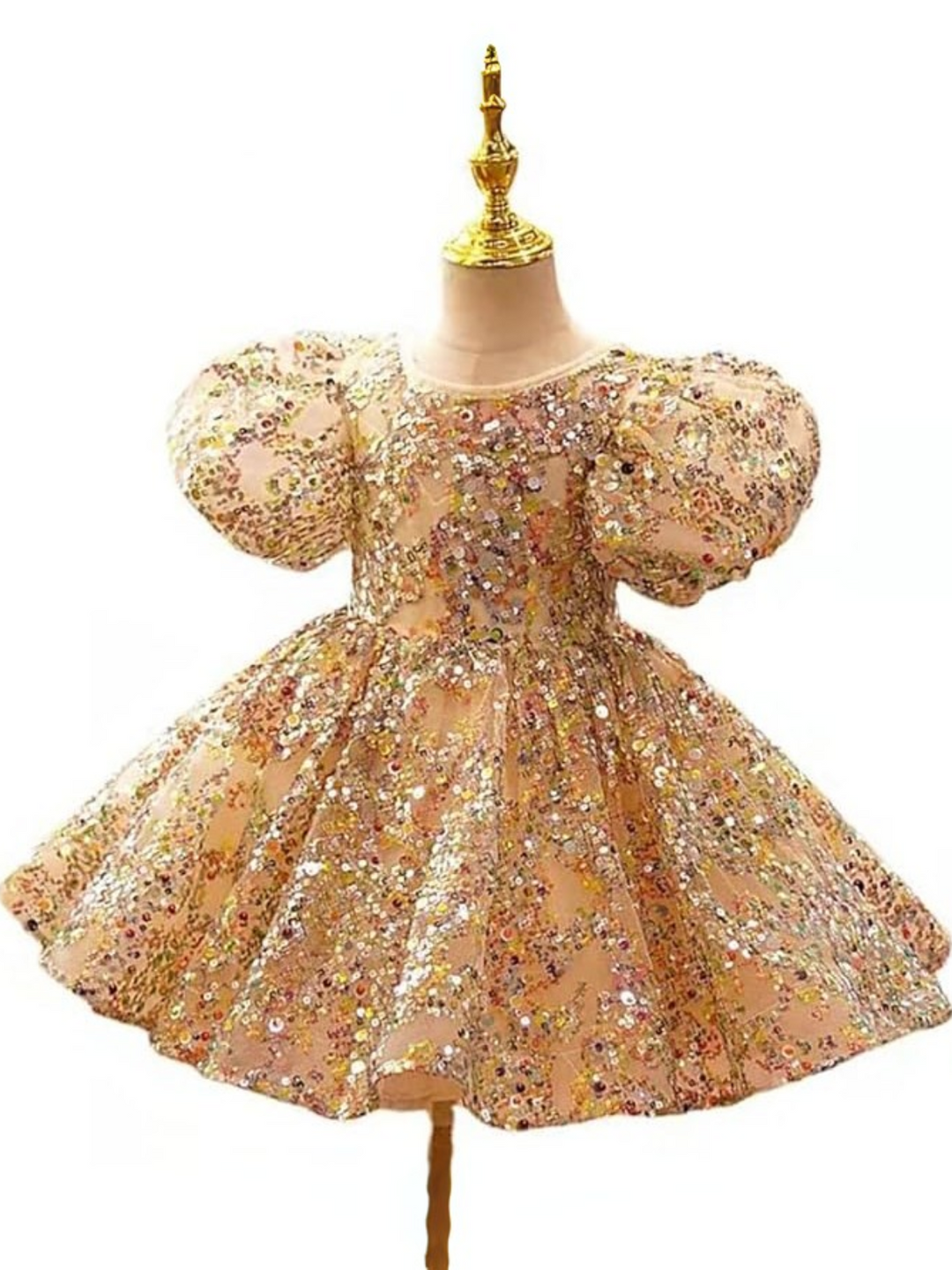 Gold Sequin Magic Mini Special Occasion Dress
