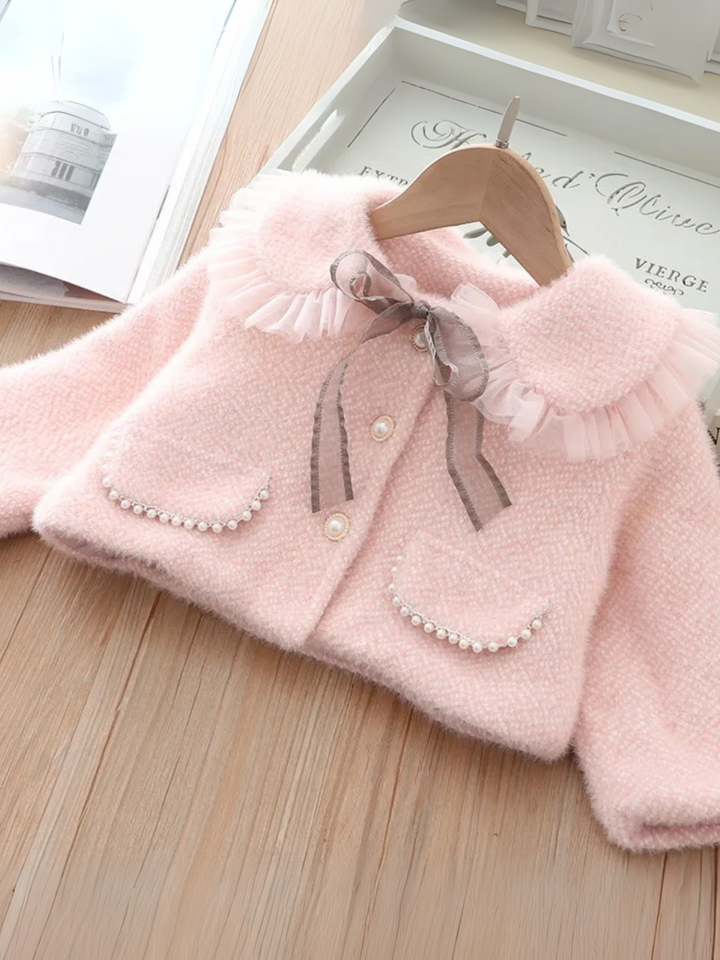Blush Tweed Pearl Trim Coat & Tank Dress Set
