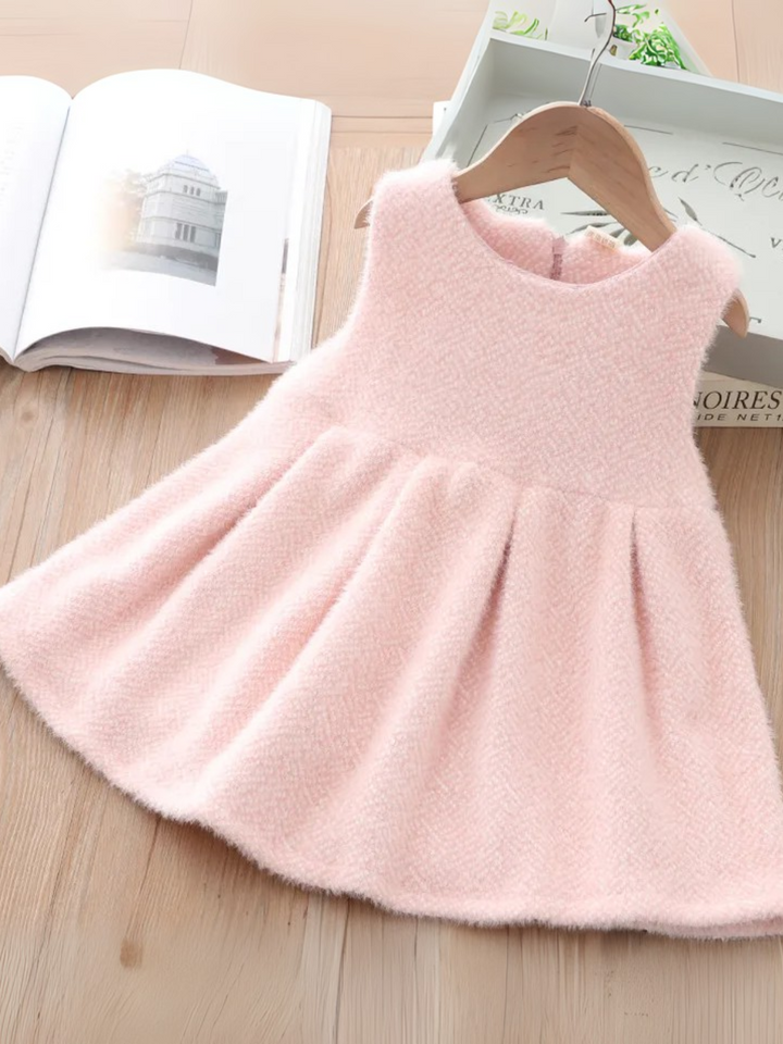 Blush Tweed Pearl Trim Coat & Tank Dress Set