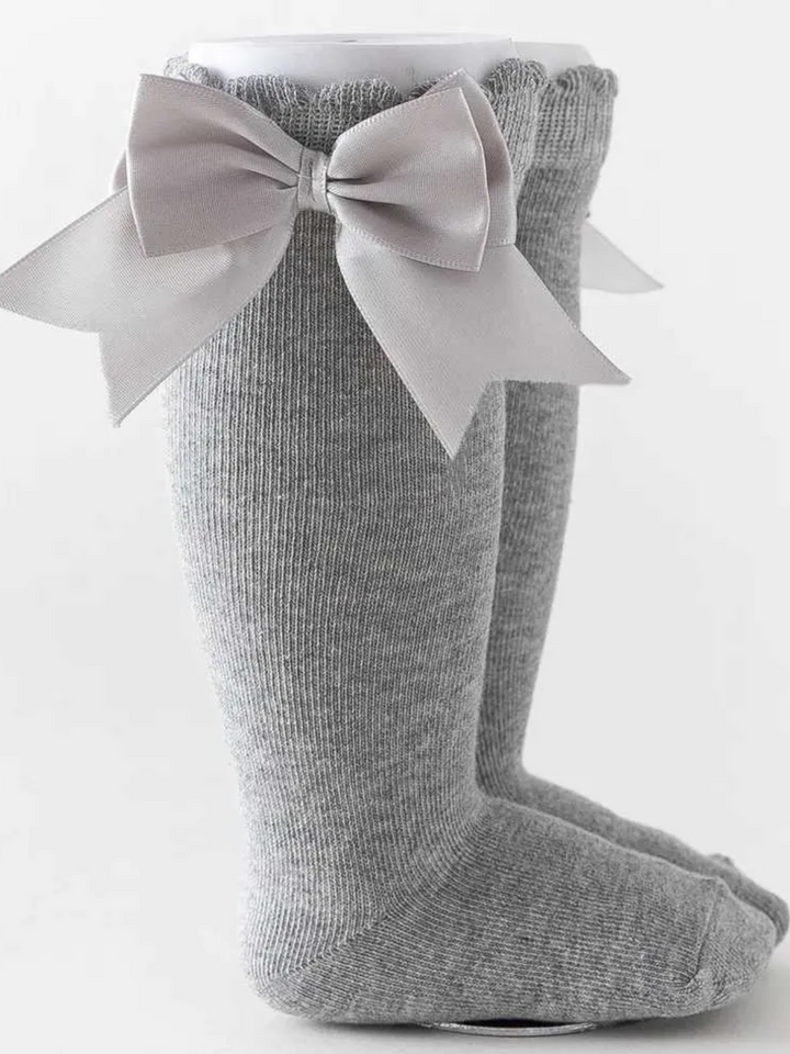 All Dolled Up Silky Bow Knee-High Socks