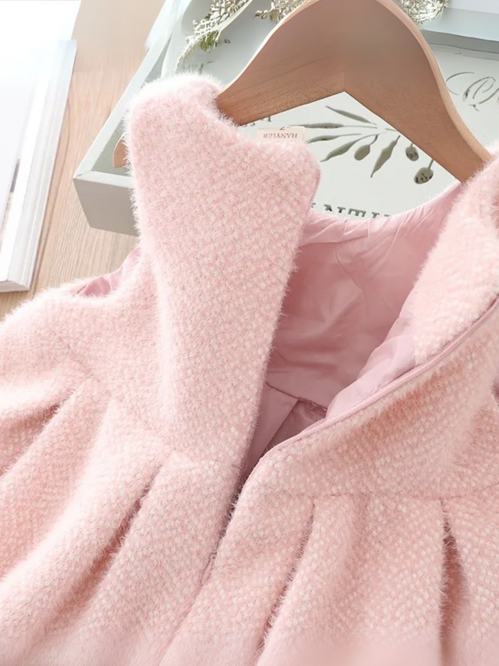Blush Tweed Pearl Trim Coat & Tank Dress Set