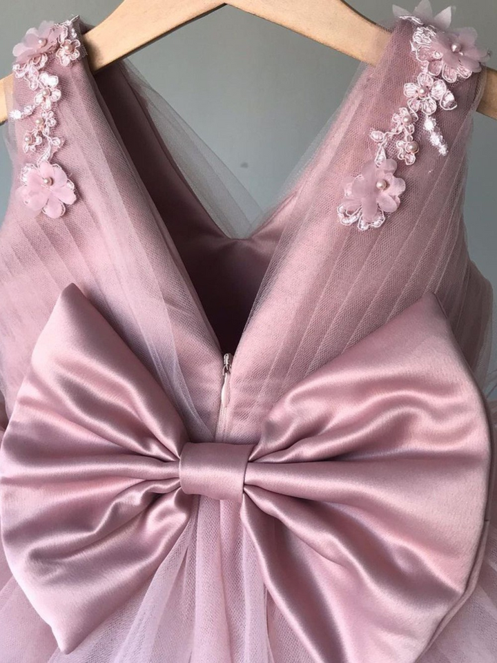 Floral Feather Tulle Princess Dress