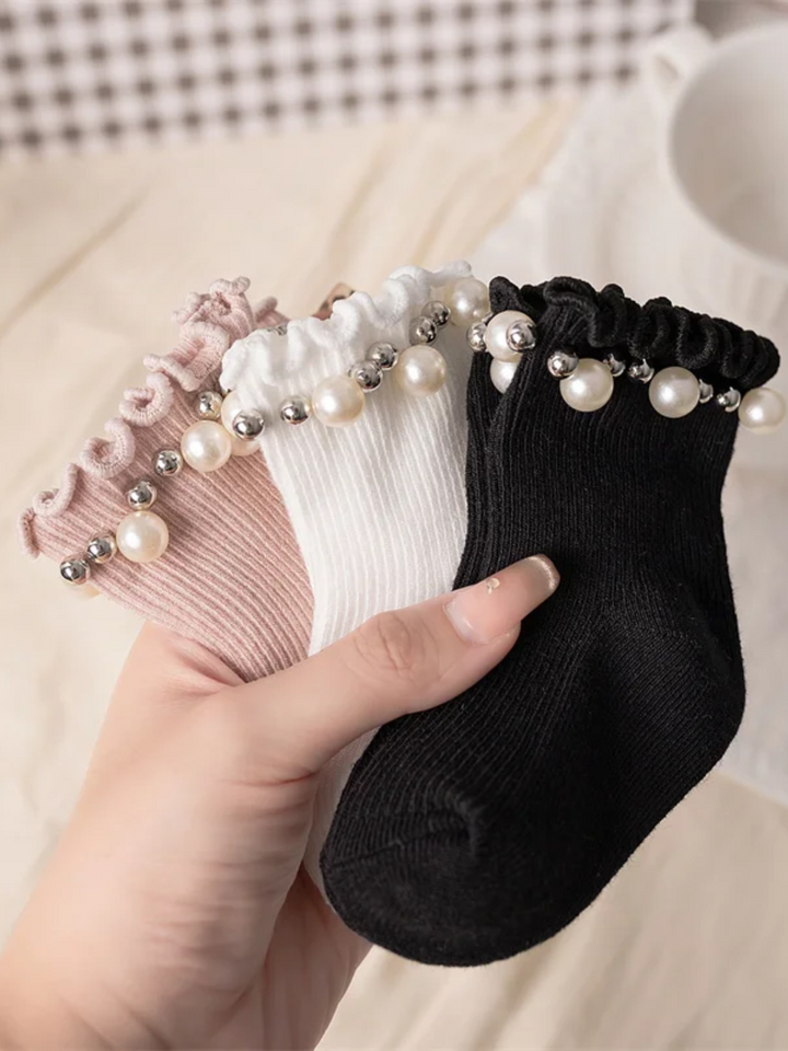 Pearl Trim Princess Socks 3 Pack