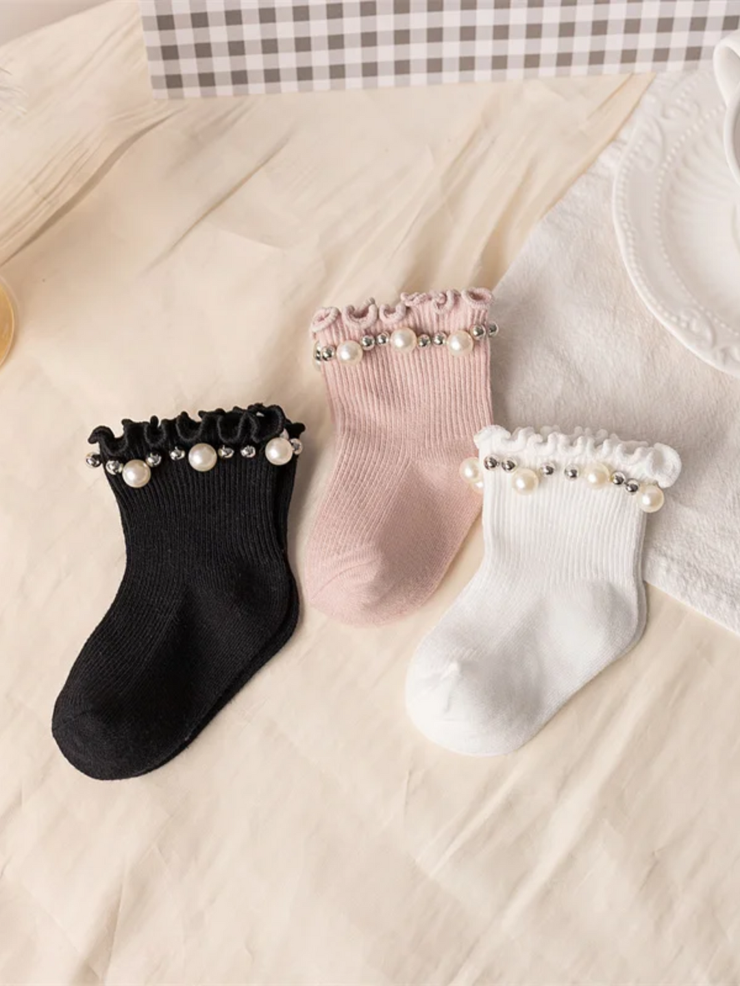 Pearl Trim Princess Socks 3 Pack