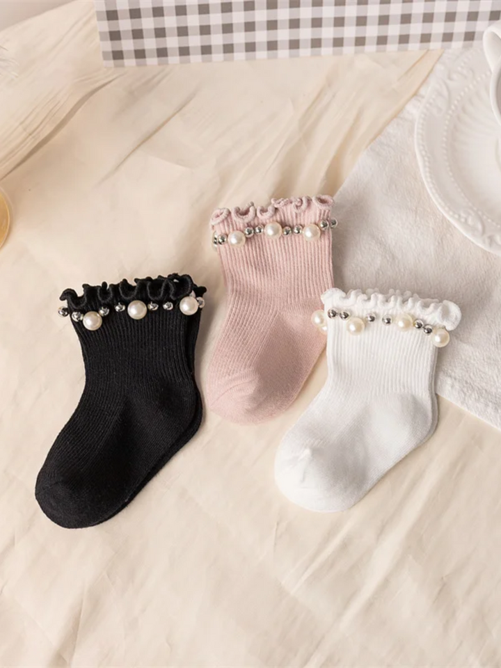 Pearl Trim Princess Socks 3 Pack