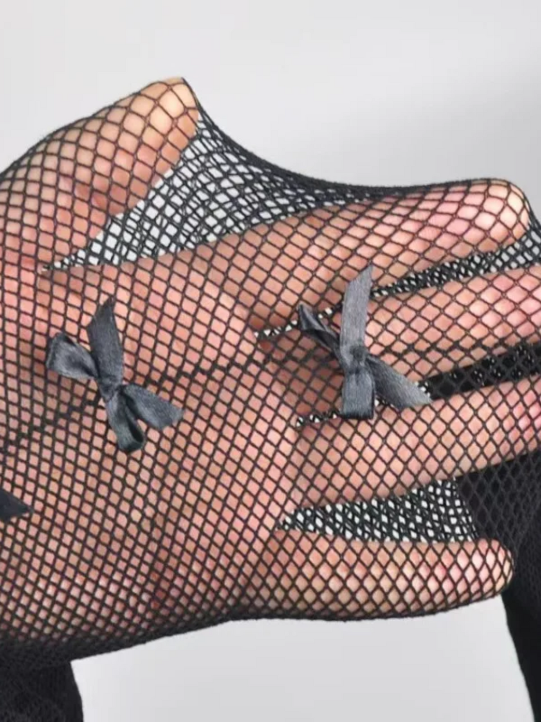 Girls Bow Fishnet Tights