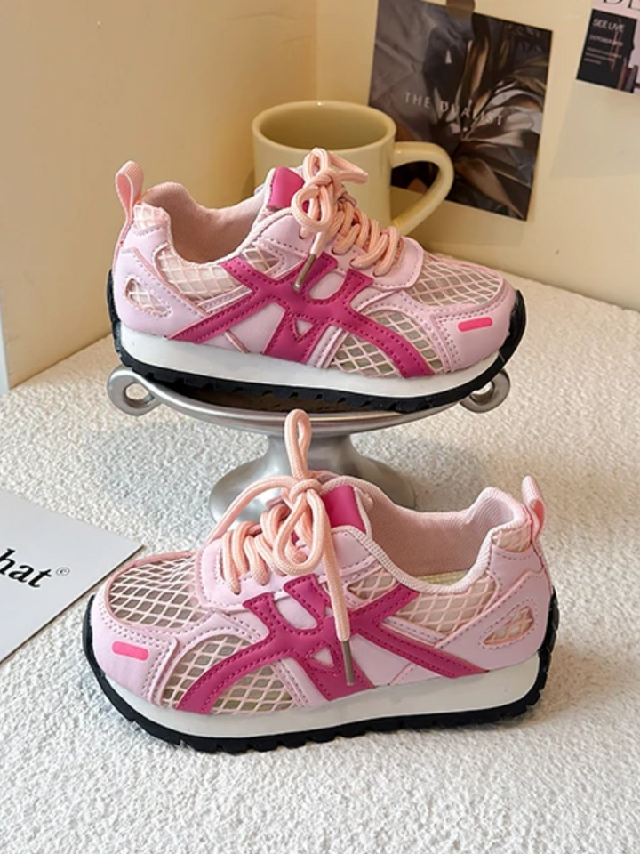 Cute Girls Mesh Grip Sneakers