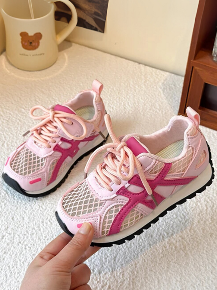 Cute Girls Mesh Grip Sneakers