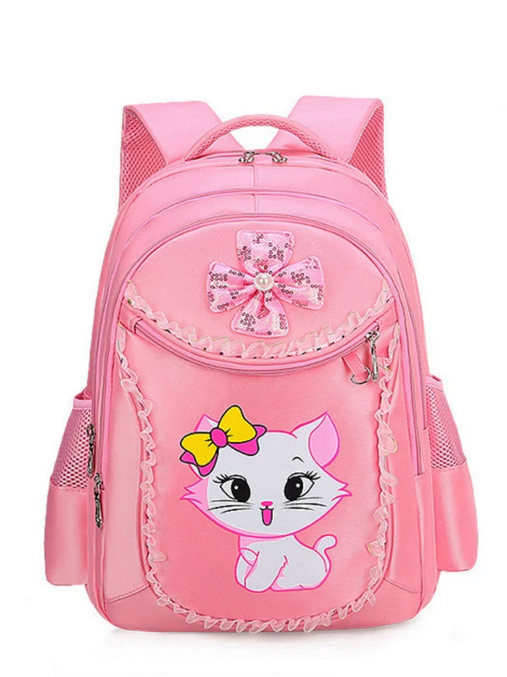 3-Piece Cute Kitty Pink Backpack Set