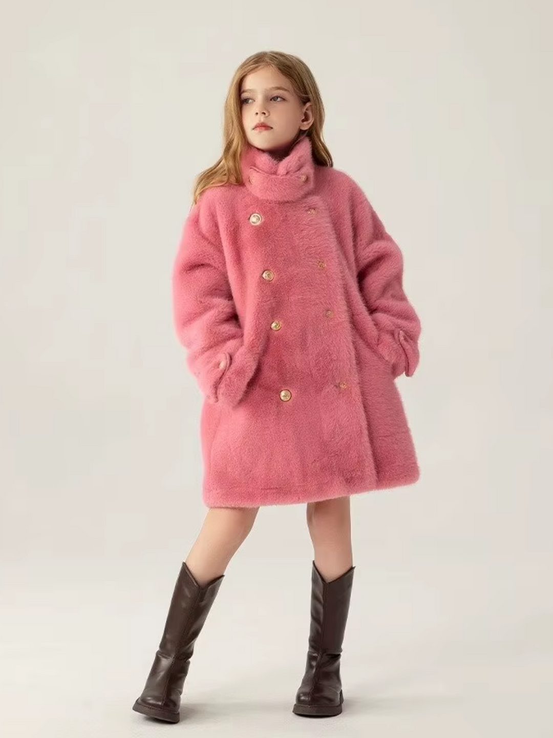 Luxe Charm Faux Mink Winter Coat