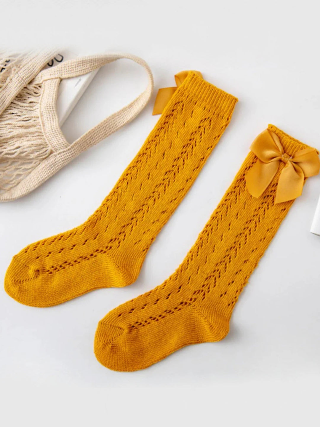 Hello, Sunshine! Eyelet Knit Knee-High Socks