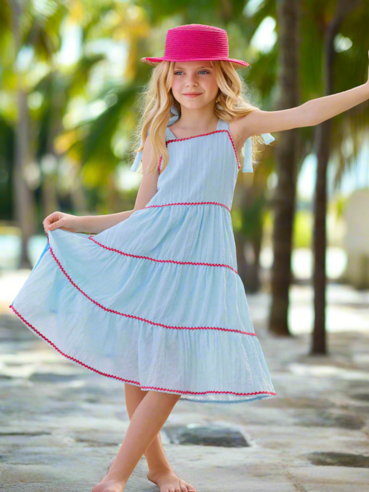 Seaside Breeze Tiered Midi Dress