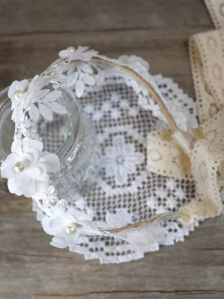 Kids Flower Lace Headband - White | Girls Hair Accessories - Mia Belle Girls