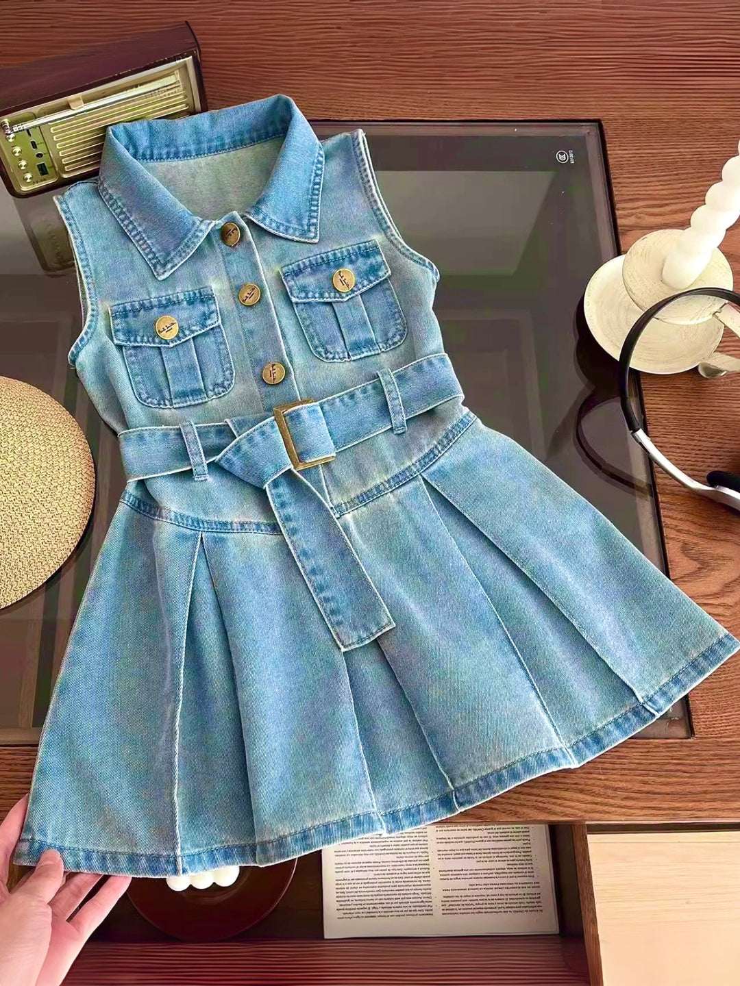 Rodeo Chic Denim Belted Dress