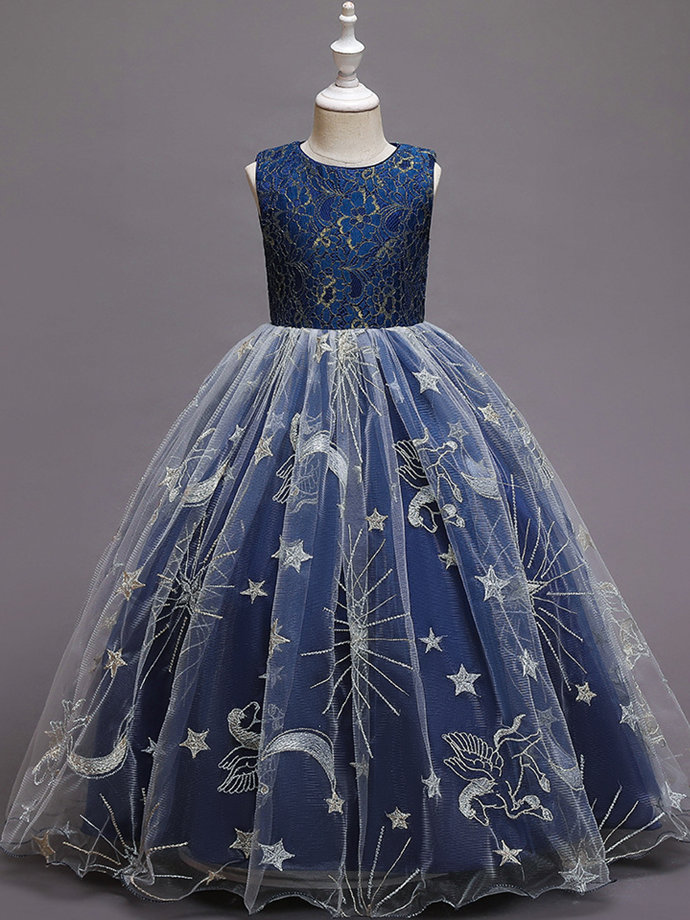 Winter Formal Dresses | Sleeveless Lace Embroidered Holiday Dress