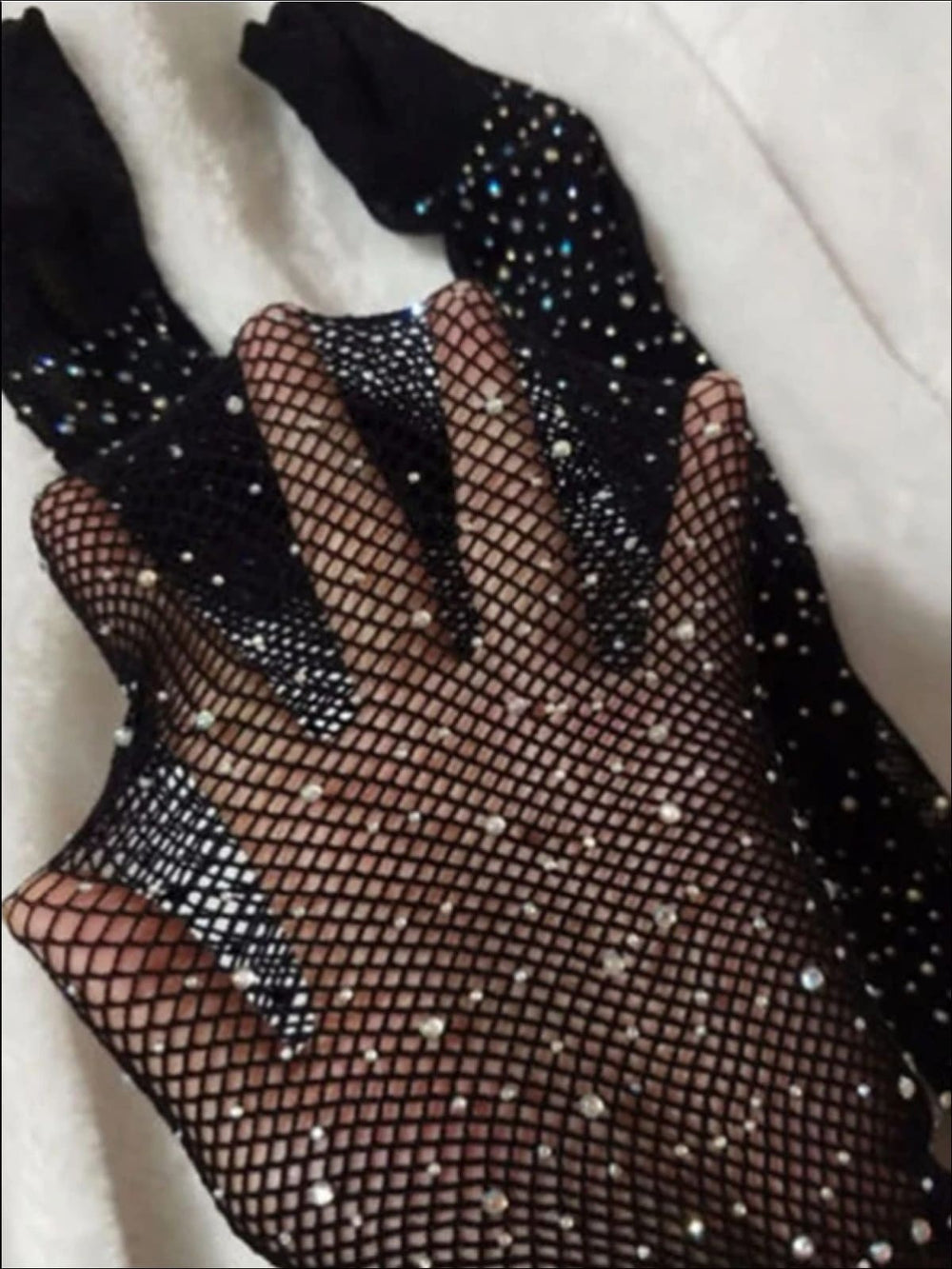 Kids Halloween Accessories | Fishnet Crystal Tights | Mia Belle Girls