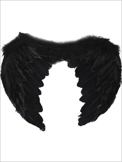 Girls Black Feather Costume Wings