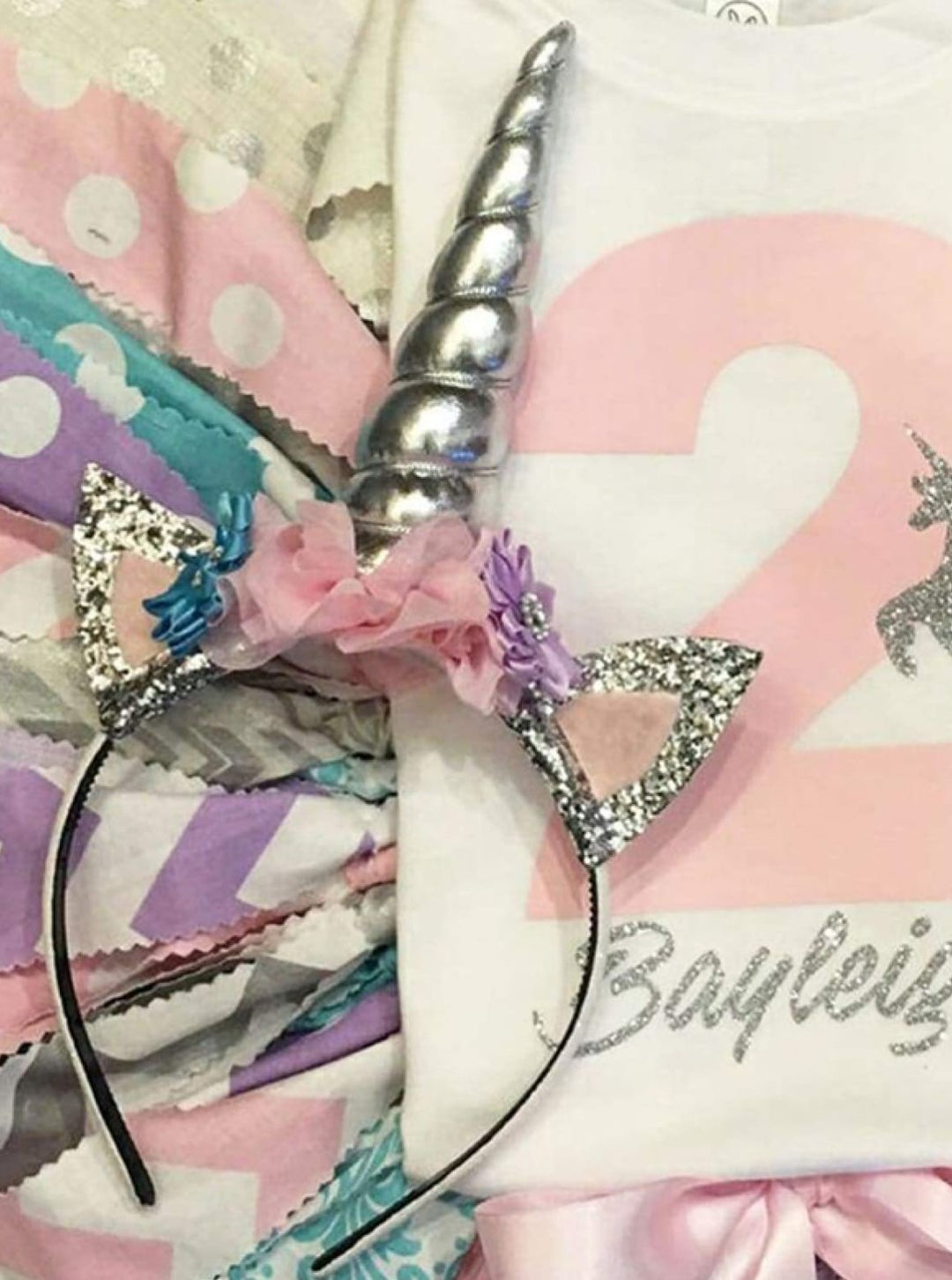 Girls Gold & Silver Magical Unicorn Headband - Silver - Girls Unicorn Headband
