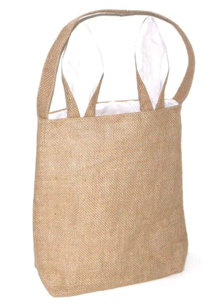Kids Easter Accessories | Little Girls Rabbit Ears Easter Burlap Bag