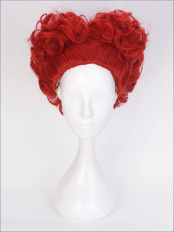 Red Queen of Hearts Short Curls Up-Do Wig