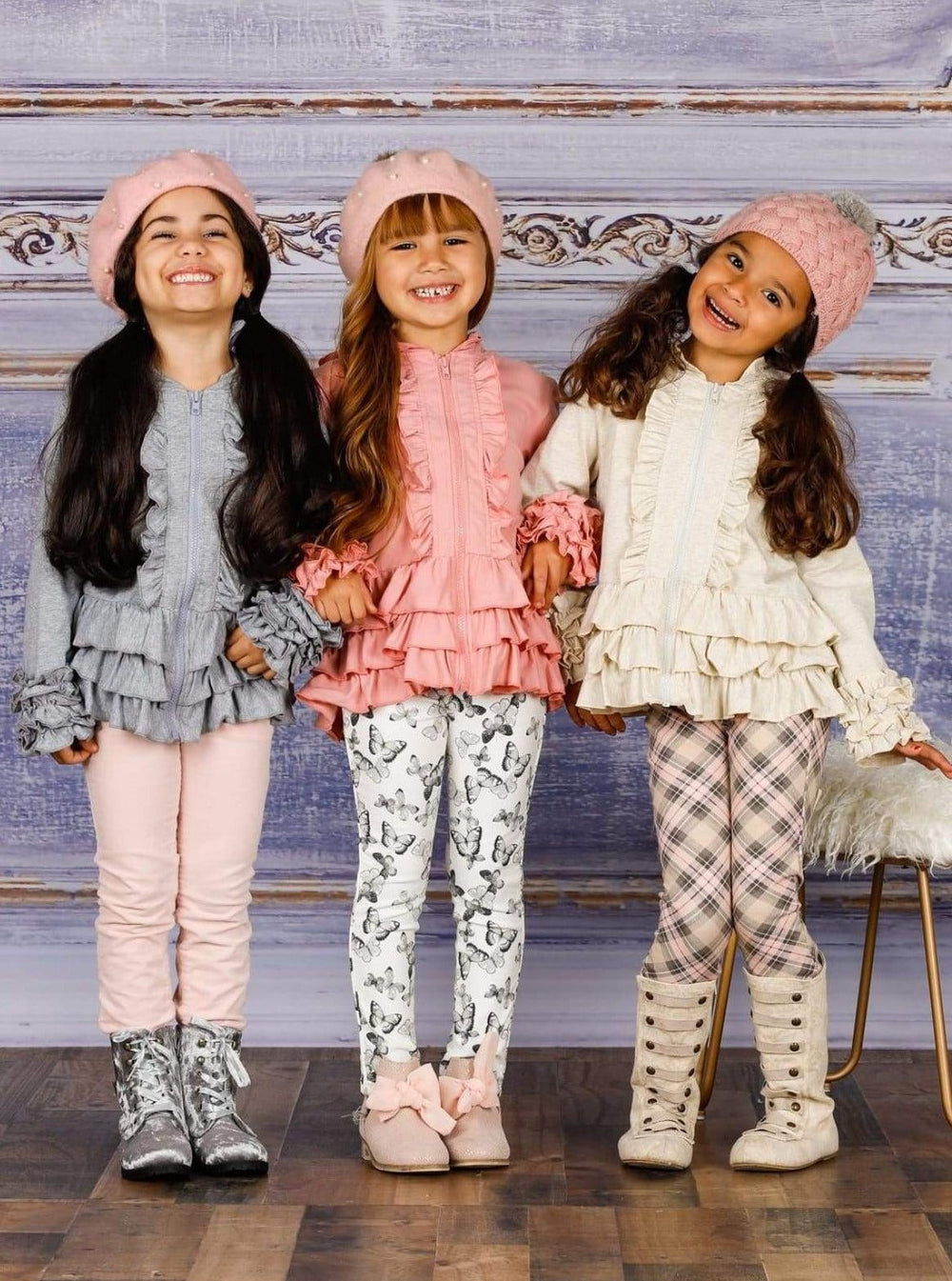 Kids Sweaters & Cardigans | Hooded Ruffled Jacket | Mia Belle Girls