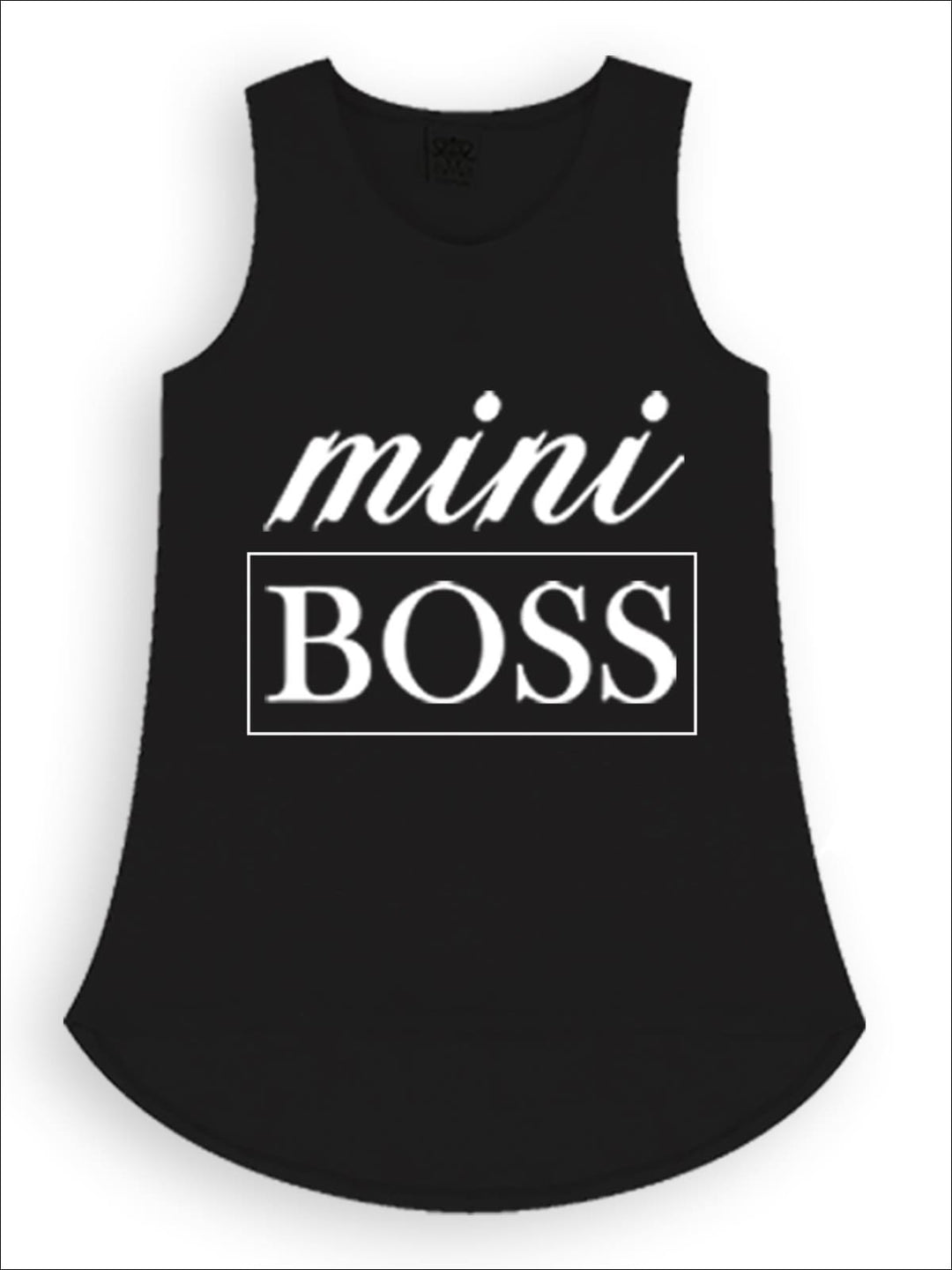 Kids Cute Tops | Little Girls Mini Boss Graphic Hi-Lo Tank Top